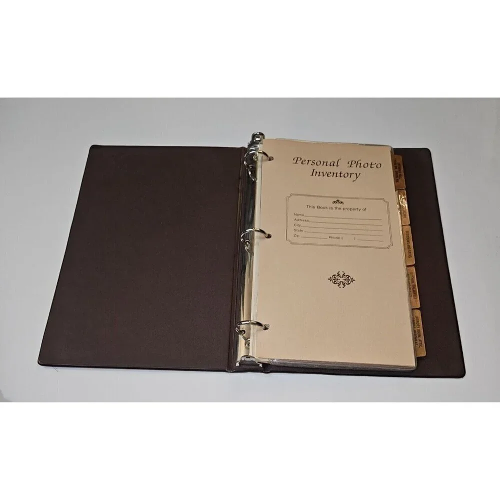 VTG Personal Photo Inventory 3-Ring Album Estate Home Possessions Log NEVER USED